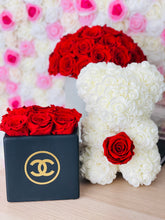 Load image into Gallery viewer, Ceramic Preserved Flower Vase & Rose Bear With Real Eternity Rose