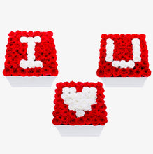 Load image into Gallery viewer, I Love U Set of White & Red Preserved Roses