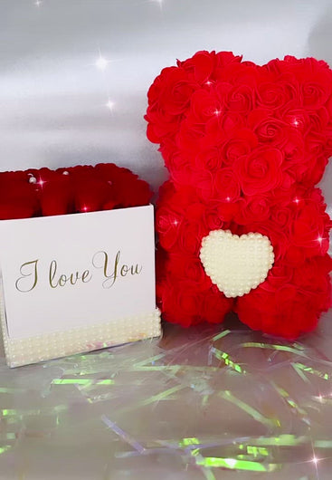 red rose bear and bouquet video