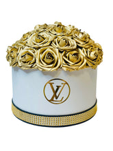 Load image into Gallery viewer, Gold Round Flower Box Bouquet
