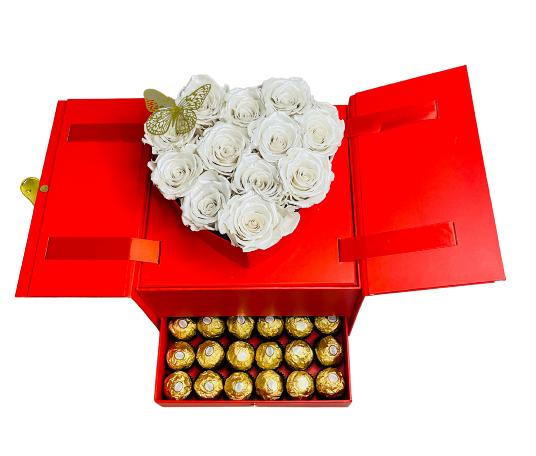 Red Heart Box with Chocolates