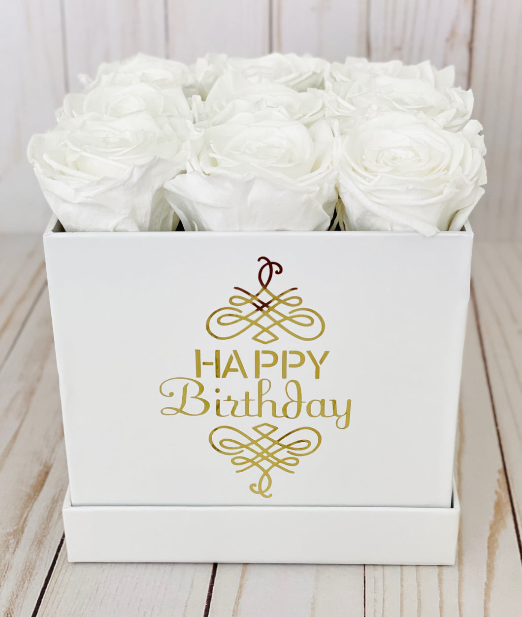 Happy Birthday Square Flower Box
