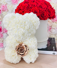 Load image into Gallery viewer, Ivory Rose Bear With Gold Eternity rose
