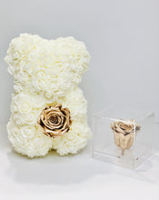 Load image into Gallery viewer, Acrylic Box Rose with Gold Flower Bear
