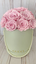 Load and play video in Gallery viewer, Medium Round Gray Box with Pink Roses
