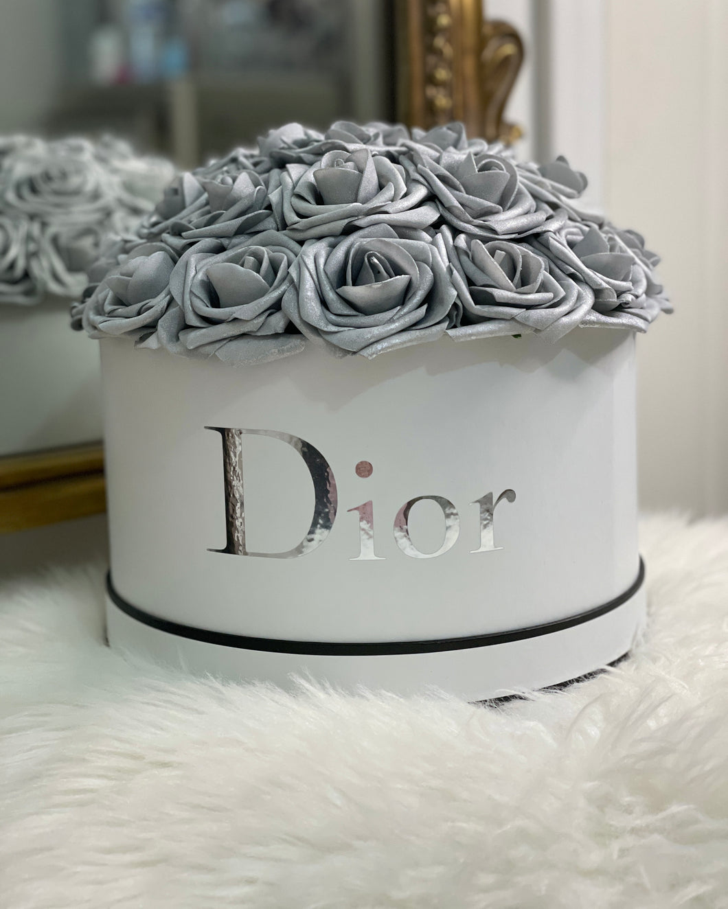 Gray Roses Flower Box Bouquet