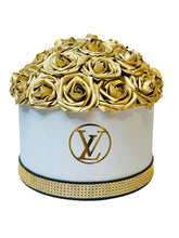 Load image into Gallery viewer, Gold Round Flower Box Bouquet
