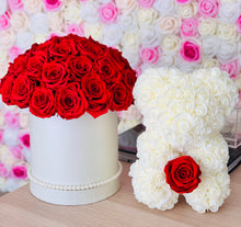 Load image into Gallery viewer, Preserved Flower Box &amp; Rose Bear With Real Eternity Rose
